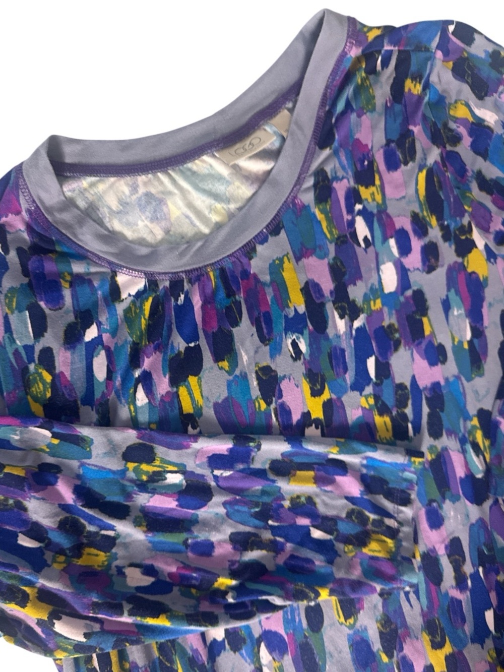 LOGO Lori Goldstein Starry Purple Watercolor Abstract Tunic XL - Picture 2 of 8